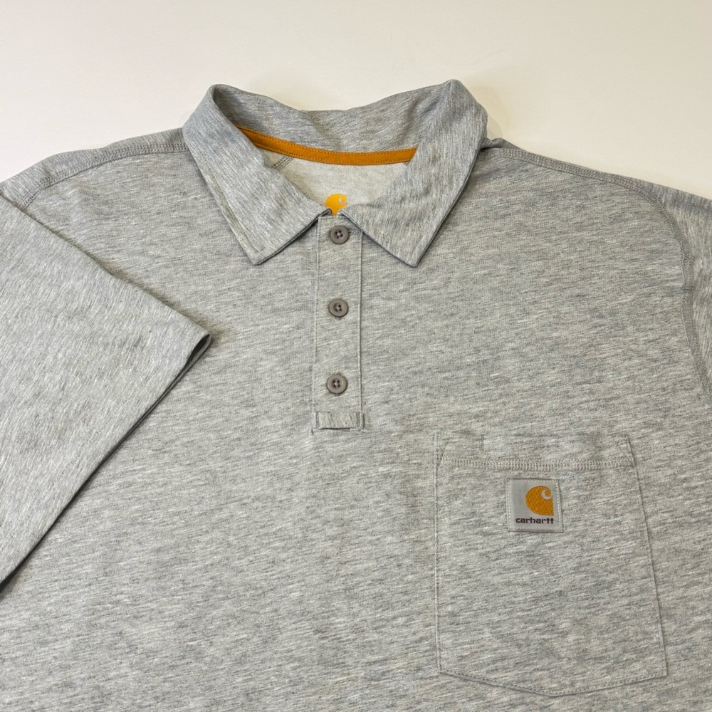 Carhartt Force Relaxed Fit Men's XL Grey Short Sleeve Polo